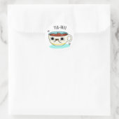 Tea Hee Funny Tea Cup Ronde Sticker (Tas)