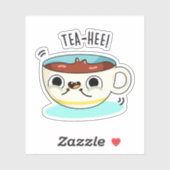 Tea Hee Funny Tea Cup Sticker (Vel)
