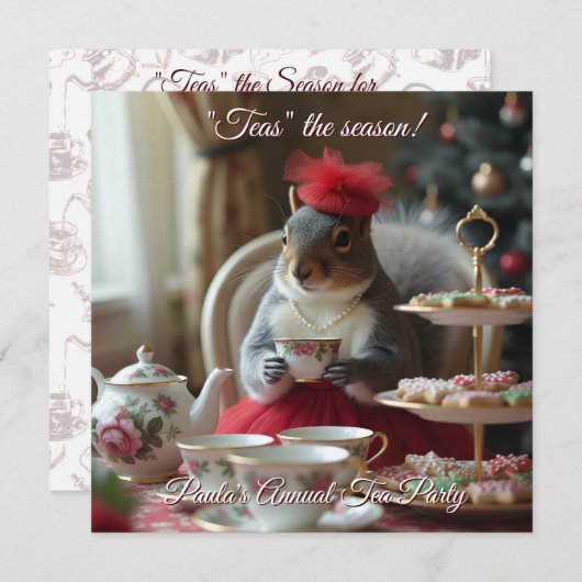 "Tea" het Seizoen Uitnodiging (Voorkant / Achterkant)