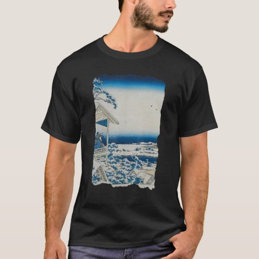 Tea House in Koishikawa Hokusai  Retro Japa T-shirt (Voorkant)