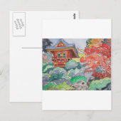 Tea House in San Francisco Waterverf Painting Briefkaart (Voorkant / Achterkant)