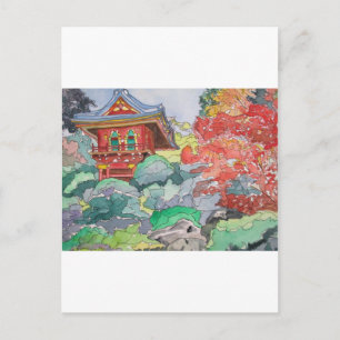 Tea House in San Francisco Waterverf Painting Briefkaart