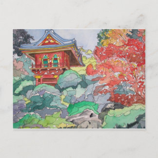 Tea House in San Francisco Waterverf Painting Briefkaart