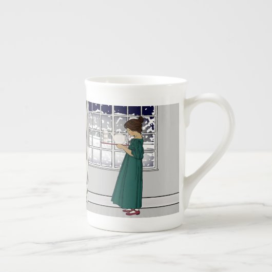 Tea in een Snowstorm Bone China Mok (Rechts)