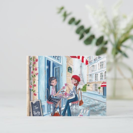 Tea in Parijs - briefkaarten (Staand voorkant)