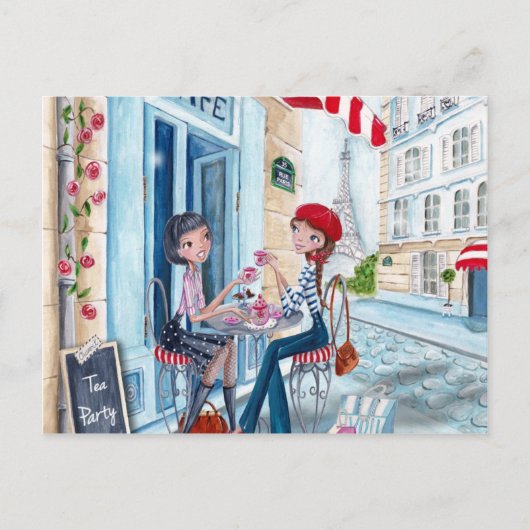 Tea in Parijs - briefkaarten (Voorkant)