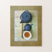 Tea-instelling Fotografie bovengrondse Uitzicht Legpuzzel (Verticaal)