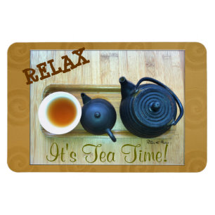 Tea-instelling Fotografie bovengrondse Uitzicht Magneet