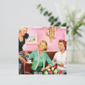 TEA-INVITATIE NA 1950 BEDANKKAART (Staand voorkant)