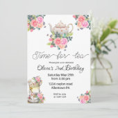 Tea Invitation, tea verjaardagsfeest Kaart (Staand voorkant)