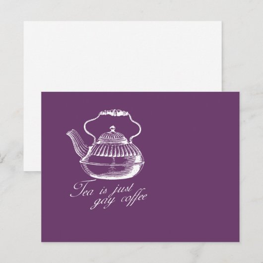 Tea is gewoon homo koffie briefkaart (Voorkant / Achterkant)