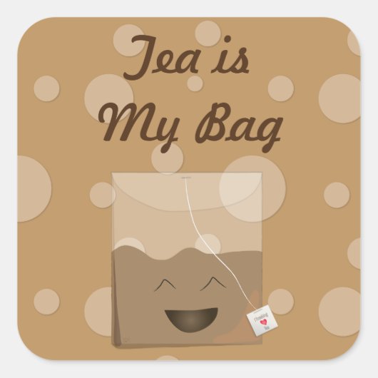 Tea is mijn tas vierkante sticker (Voorkant)