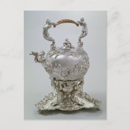 Tea kettle and stand by C.Kandler, Londen, 1730 Briefkaart (Voorkant)