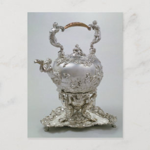 Tea kettle and stand by C.Kandler, Londen, 1730 Briefkaart