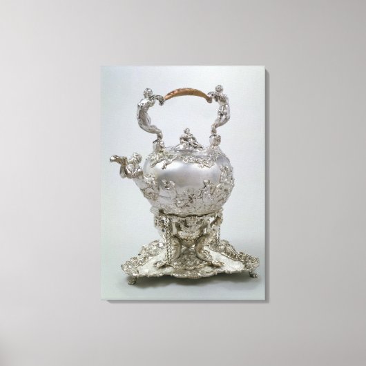 Tea kettle and stand by C.Kandler, Londen, 1730 Canvas Afdruk (Voorkant)