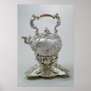 Tea kettle and stand by C.Kandler, Londen, 1730 Poster