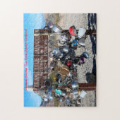 Tea Kettle Junction California. kerstgroet Legpuzzel (Verticaal)