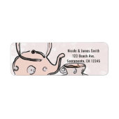 Tea Kettle Party Modern Chic Invitation Etiket (Voorkant)
