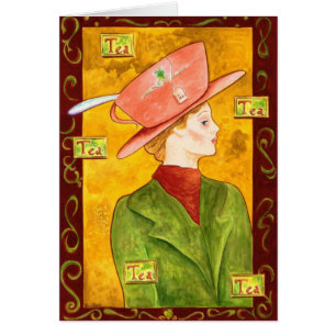 Tea Lady in Green Note Kaart