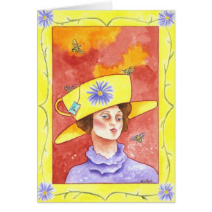 Tea Lady met bijen Noteer Kaart