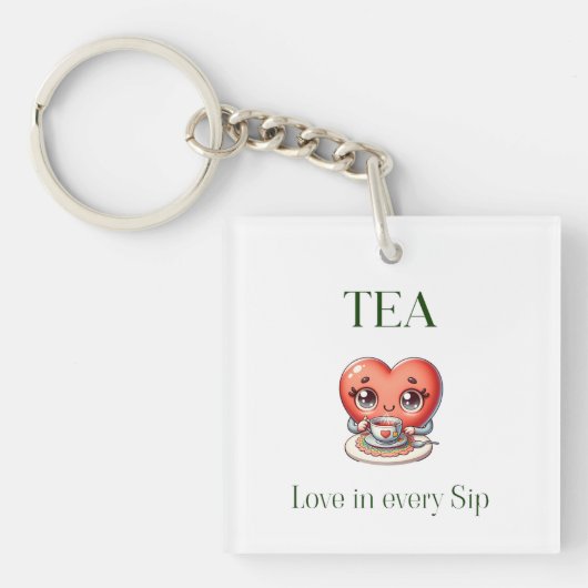 "TEA - Liefde in elk slokje" Sleutelhanger (Voorkant)