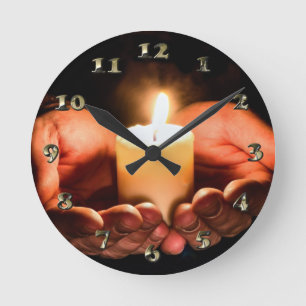 Tea Light Holiday Ronde Klok