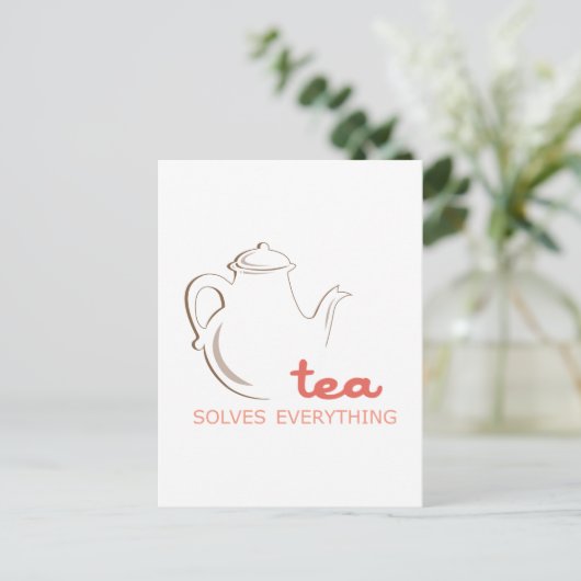 Tea lost alles op briefkaart (Staand voorkant)