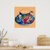 Tea Lover citeert  teacup kunst Poster (Keuken)