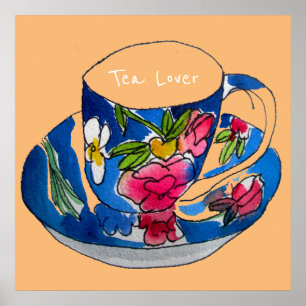 Tea Lover citeert  teacup kunst Poster