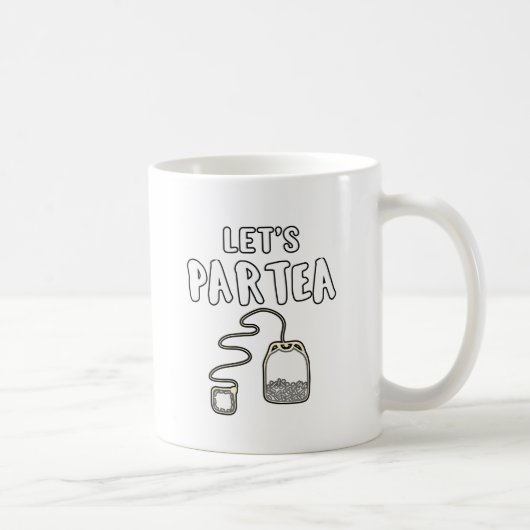 Tea Lover Gift Party Girl Let's Partea Gift Koffiemok (Rechts)