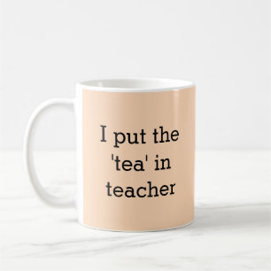 Tea Lover Leraar Grappig Caption Nieuwigheid Peach Koffiemok