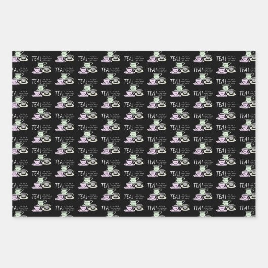 Tea Lover Positivity Quote - Sit Sip Vergeet Inpakpapier Vel (Voorkant 2)