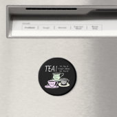 Tea Lover Positivity Quote - Sit Sip Vergeet Magneet (Insitu (Vaatwasser))