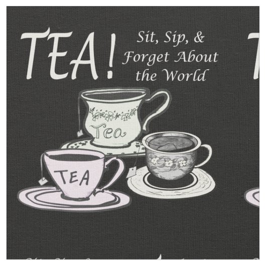 Tea Lover Positivity Quote - Sit Sip Vergeet Stof (Close Up)