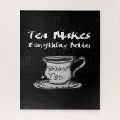 Tea Lover Quote - thee maakt alles beter Legpuzzel (Verticaal)