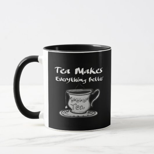 Tea Lover Quote - thee maakt alles beter Mok (Links)