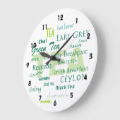 Tea Lover-Shades of Green Word Cloud Grote Klok (Hoek)