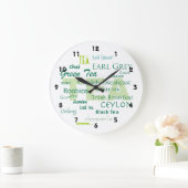 Tea Lover-Shades of Green Word Cloud Grote Klok (Huis)