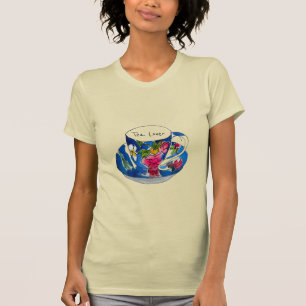 Tea Lover slogan met  Teacup illustratie T-shirt