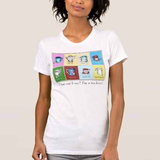 "Tea Lover" Vrouwen met T-shirt, wit T-shirt (Voorkant)