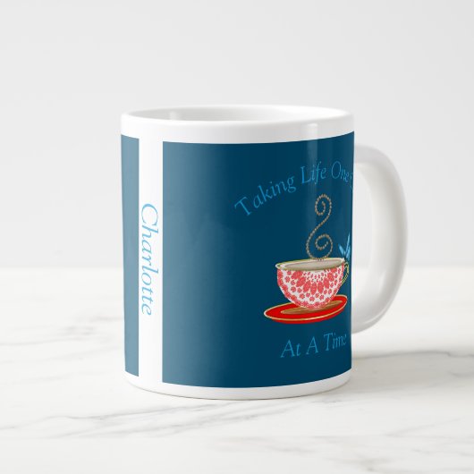 Tea Lovers Cute Personalized Grote Koffiekop (Voorkant rechts)