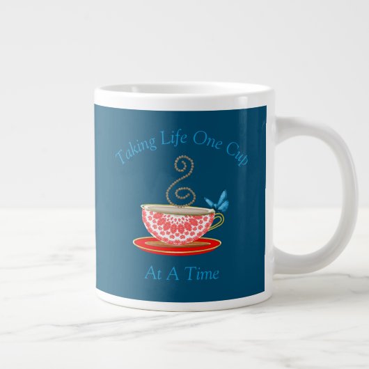 Tea Lovers Cute Personalized Grote Koffiekop (Rechts)