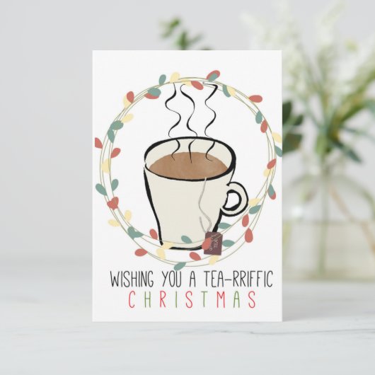Tea Lovers kerstKaart (Staand voorkant)