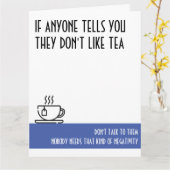 Tea Lover's Large Blue Birthday Kaart (Gele Bloem)