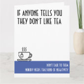 Tea Lover's Large Blue Birthday Kaart (Voorkant)