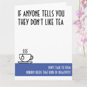 Tea Lover's Large Blue Birthday Kaart