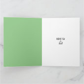 Tea Lover's Large Green Birthday Kaart (Binnen)