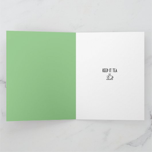 Tea Lover's Large Green Birthday Kaart (Binnen)