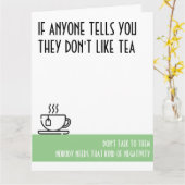 Tea Lover's Large Green Birthday Kaart (Gele Bloem)