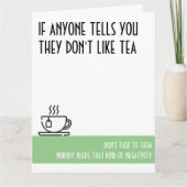 Tea Lover's Large Green Birthday Kaart (Voorkant)